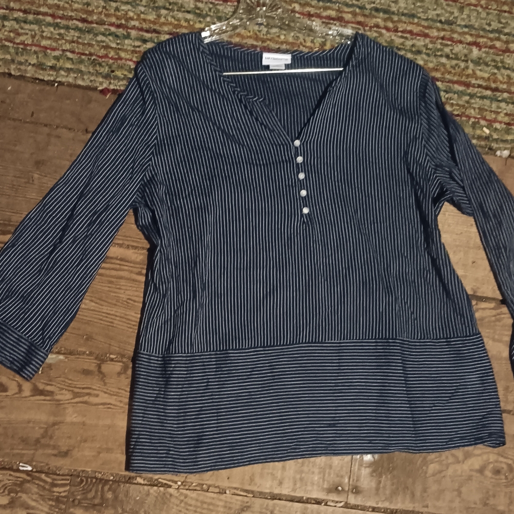 Striped Navy Blue Women's Top